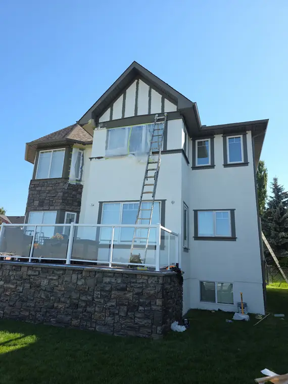 Exterior painting and stucco project by Life Saver Painting in Calgary, AB