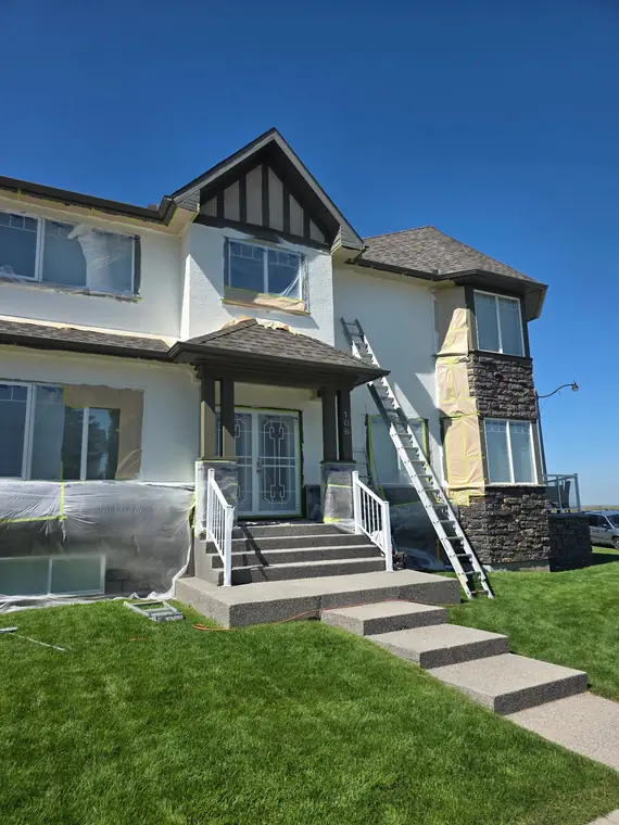 Exterior painting and stucco project by Life Saver Painting in Calgary, AB