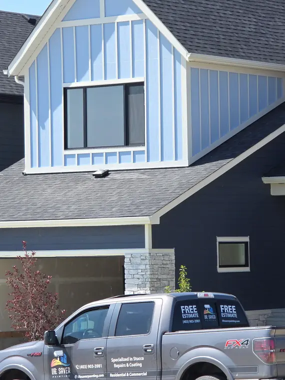 Exterior painting and stucco project by Life Saver Painting in Calgary, AB