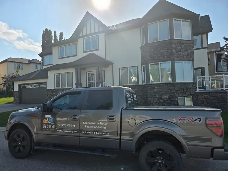 Exterior painting and stucco project by Life Saver Painting in Calgary, AB