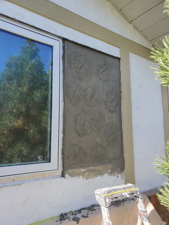 Paint and stucco finish detail by Life Saver Painting in Calgary, AB